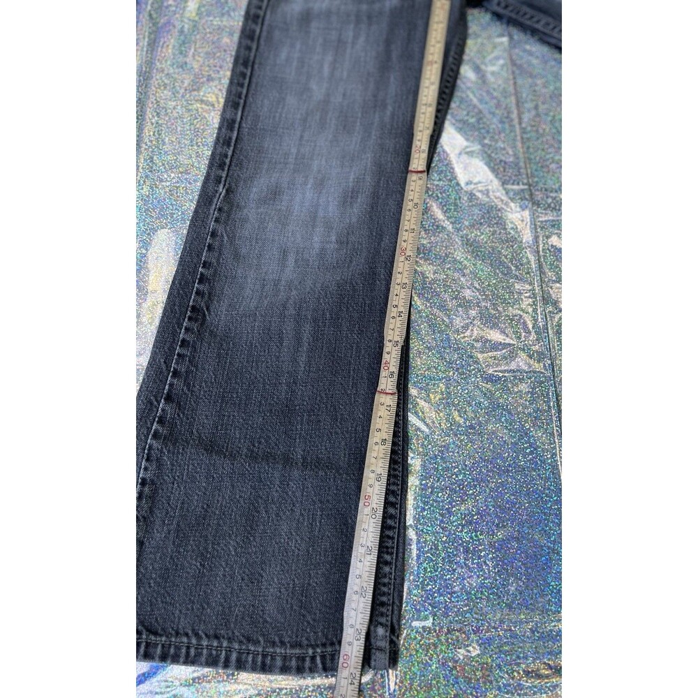 VTG Y2K Levis 527 Bootcut 100% Cotton Denim Jeans Boys 10 25x25 Black Faded - Picture 11 of 13